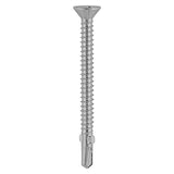 100 x TIMCO Self-Drilling Wing-Tip Steel to Timber Light Section A2 Stainless Steel Bi-Metal Screws  - 5.5 x 85