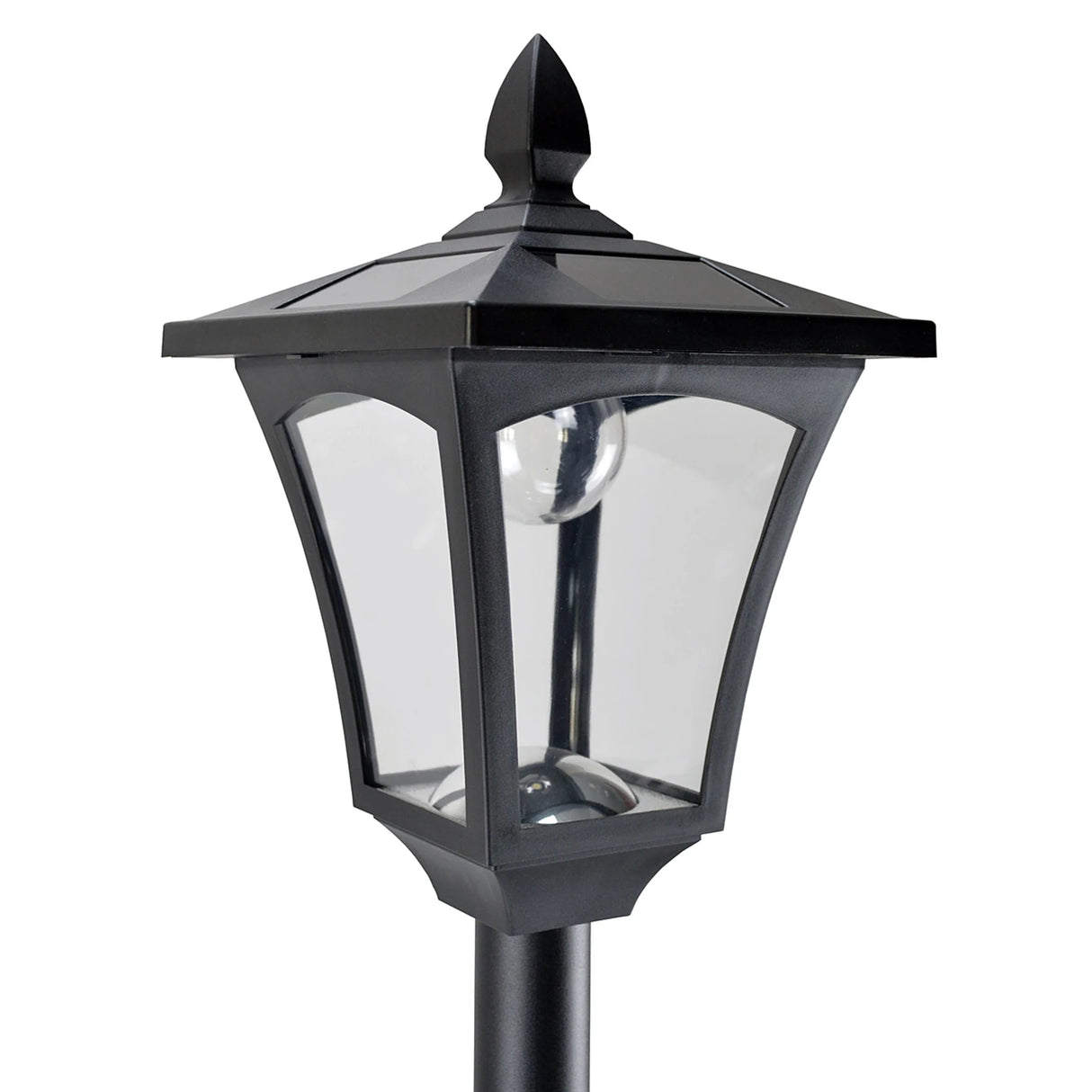 Outsunny 2 Pieces Outdoor Garden Solar Post Lamp Sensor Dimmable LED Lantern Bollard Pathway 1.6M Tall  Black