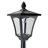 Outsunny 2 Pieces Outdoor Garden Solar Post Lamp Sensor Dimmable LED Lantern Bollard Pathway 1.6M Tall  Black