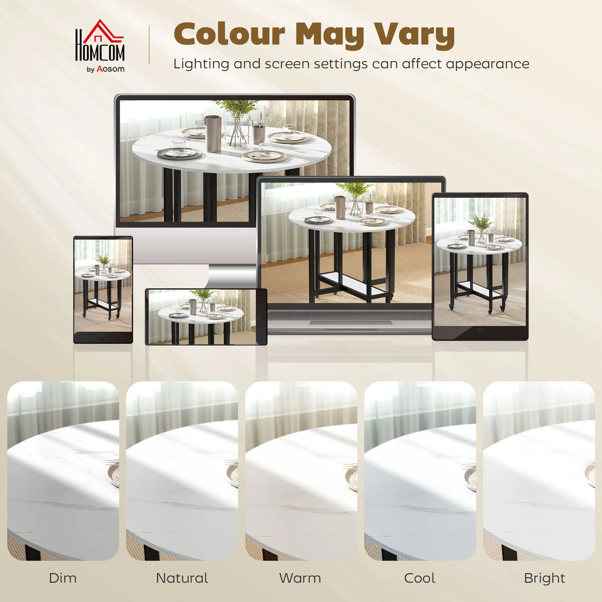 HOMCOM Folding Dining Table, Drop Leaf Table with Open Shelf, Rolling Kitchen Table for Dining Room, Small Spaces, White Marble