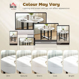 HOMCOM Folding Dining Table, Drop Leaf Table with Open Shelf, Rolling Kitchen Table for Dining Room, Small Spaces, White Marble