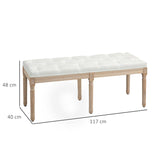 HOMCOM Vintage French Look Bed End Bench - Cream White