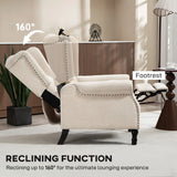 HOMCOM 150 Reclining Vintage Armchair, with footrest - Beige