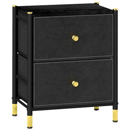 HOMCOM Faux Leather Bedside Table - Black