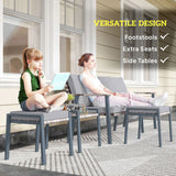 Outsunny Six-Piece Rattan Garden Sofa Set - Grey