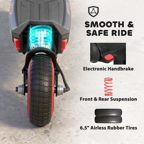 SPORTNOW Electric Scooter for Kids, Foldable E Scooter for Age Age 6+ with LED Display, RGB lights, Up to 16km/h, Black