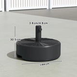 Outsunny Patio Umbrella Base 22kg Sand Filled Garden Parasol Stand forfor 38mm/48mm Poles, Black