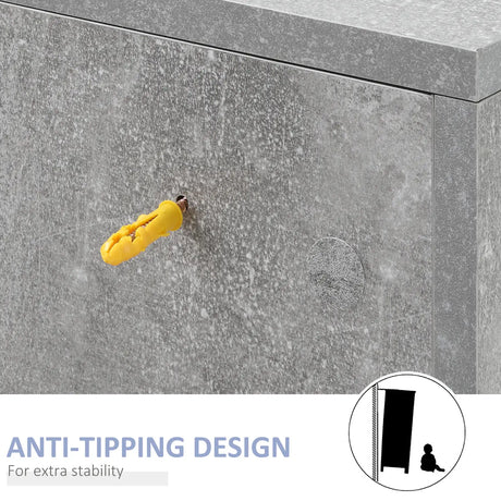 kleankin Under Sink Cabinet, Bathroom Vanity Unit, Storage Cupboard with Adjustable Shelves, White and Grey