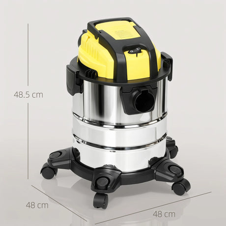 HOMCOM Wet and Dry Vacuum Cleaner, 1200W 20L Wet & Dry Vacuum Cleaner w/ Blower, Triple Filters for Workshop, Home, Carpet