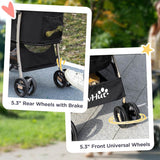 PawHut 3 In 1 Detachable Pet Stroller, for Extra Small and Small Dogs - Black