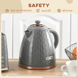 HOMCOM 3kW Rapid Boil Honeycomb Kettle - Grey