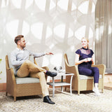 Outsunny Rattan Garden Chairs Set of 2, Outdoor Rattan Chairs with Cushions, Armrests and High Back, PE Wicker Garden Armchair with Steel Frame for Balcony, Porch, Beige