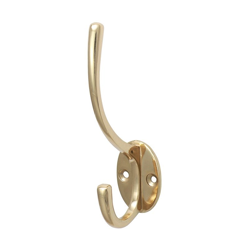 TIMCO Hat & Coat Hook Polished Brass - 125 x 32mm