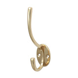 TIMCO Hat & Coat Hook Polished Brass - 125 x 32mm