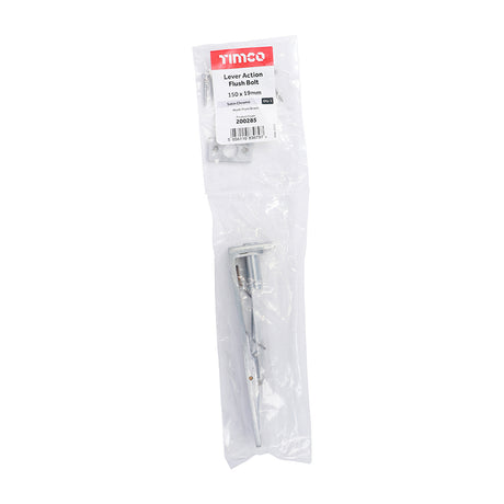 TIMCO Lever Action Flush Bolt Satin Chrome - 150 x 19mm