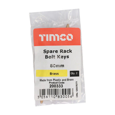 Pair of - TIMCO Spare Rack Bolt Keys - 80mm