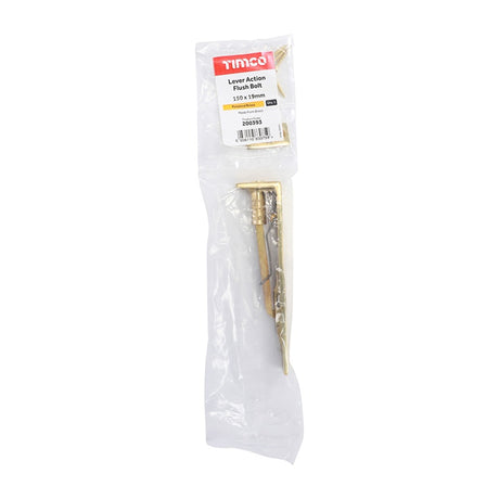 TIMCO Lever Action Flush Bolt Polished Brass - 150 x 19mm