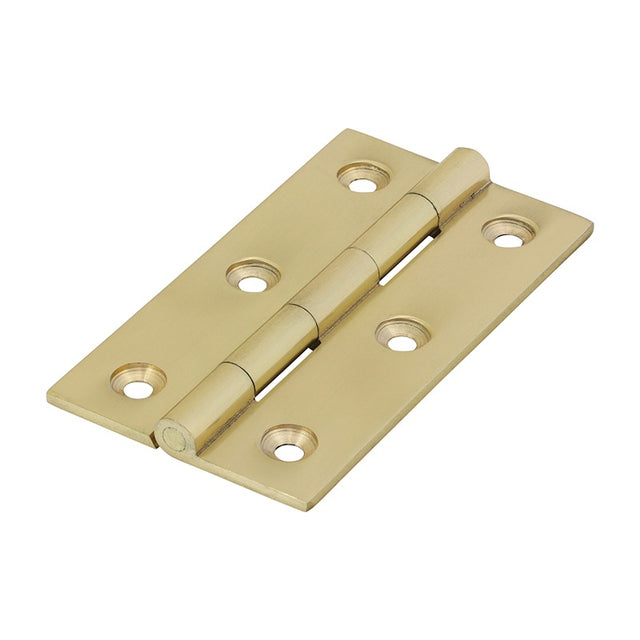 Pair of - TIMCO Solid Drawn Brass Hinges Polished Brass - 75 x 40