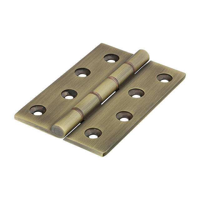 Pair of - TIMCO Double Phosphor Bronze Washered Brass Hinges Antique Brass - 102 x 67