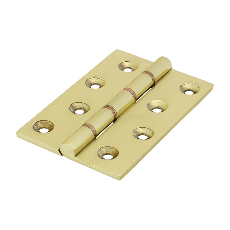 Pair of - TIMCO Double Phosphor Bronze Washered Brass Hinges Polished Brass - 102 x 67