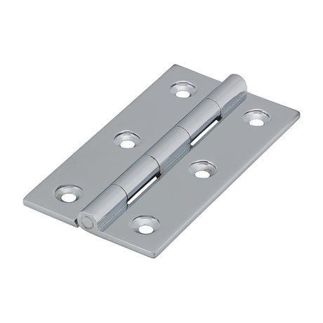 Pair of - TIMCO Solid Drawn Brass Hinges Polished Chrome - 75 x 40