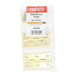 Pair of - TIMCO Solid Drawn Brass Hinges Polished Brass - 64 x 35
