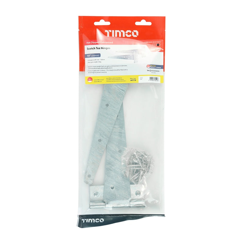 TIMCO Scotch Tee Hinges Hot Dipped Galvanised - 10"