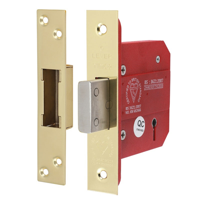 TIMCO 5 Lever British Standard Deadlock Electro Brass - 78mm