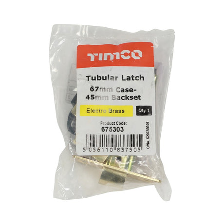 TIMCO Tubular Latch Electro Brass - 67mm