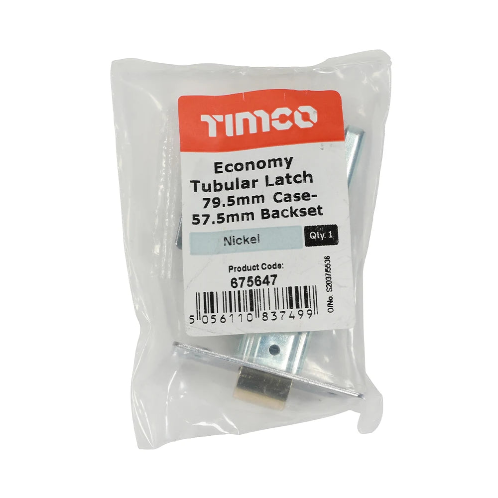 TIMCO Economy Tubular Latch Nickel - 79.5mm