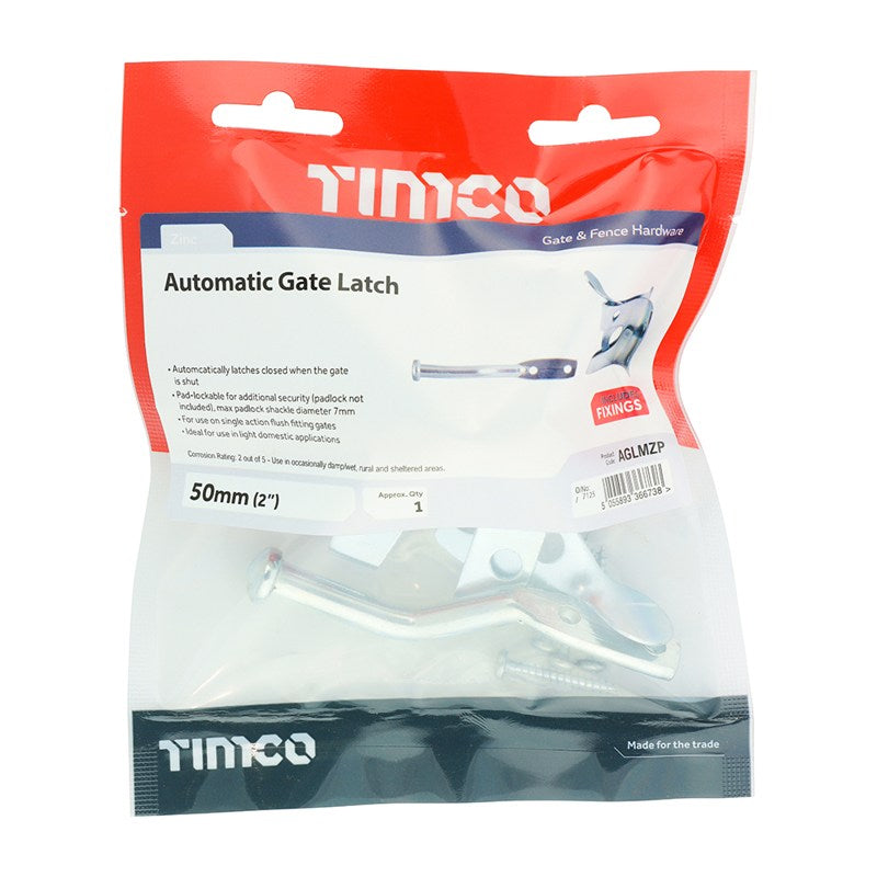 TIMCO Automatic Gate Latch Zinc - 2"