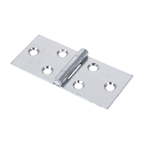 Pair of - TIMCO Backflap Hinges Uncranked Knuckle (404) Steel Silver - 38 x 87