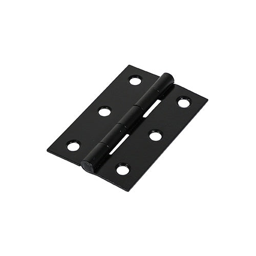 Pair of - TIMCO Butt Hinges Fixed Pin (1838) Steel Black - 75 x 50