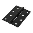 Pair of - TIMCO Butt Hinges Fixed Pin (1838) Steel Black - 100 x 70