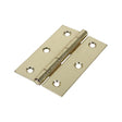 Pair of - TIMCO Butt Hinges Fixed Pin (1838) Steel Electro Brass - 90 x 60