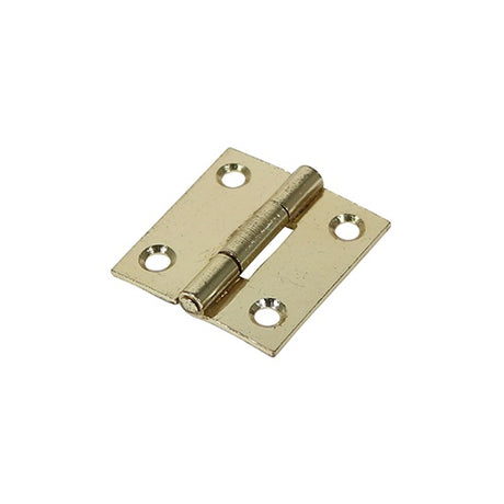 Pair of - TIMCO Butt Hinges Fixed Pin (1838) Steel Electro Brass - 38 x 34