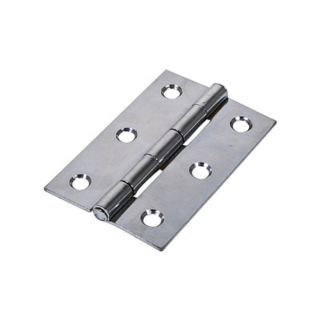 Pair of - TIMCO Butt Hinges Fixed Pin (1838) Steel Polished Chrome - 100 x 70