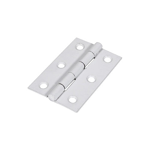 Pair of - TIMCO Butt Hinges Fixed Pin (1838) Steel White - 75 x 50