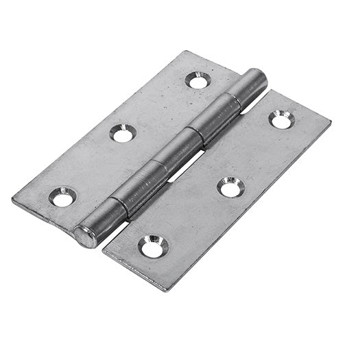 Pair of - TIMCO Butt Hinges Fixed Pin (1838) Steel Silver - 90 x 60