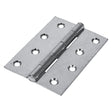 Pair of - TIMCO Butt Hinges Fixed Pin (1838) Steel Silver - 100 x 70