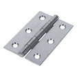 Pair of - TIMCO Butt Hinges Fixed Pin (1838) Steel Silver - 75 x 50