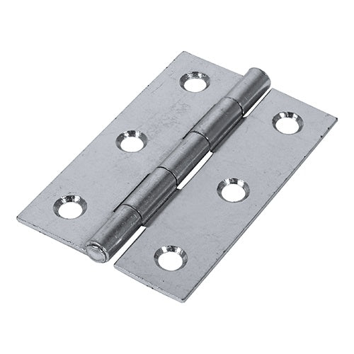 Pair of - TIMCO Butt Hinges Fixed Pin (1838) Steel Silver - 75 x 50