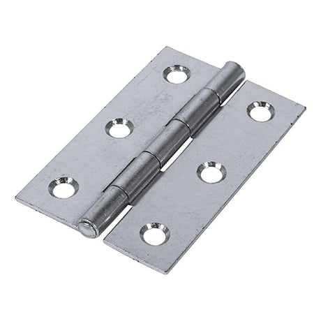 Pair of - TIMCO Butt Hinges Fixed Pin (1838) Steel Silver - 75 x 50