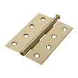 Pair of - TIMCO Butt Hinges Loose Pin (1840) Steel Electro Brass - 100 x 71