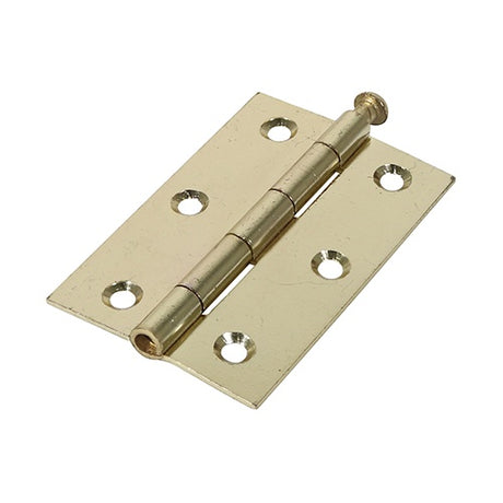 Pair of - TIMCO Butt Hinges Loose Pin (1840) Steel Electro Brass - 90 x 60