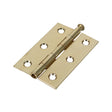 Pair of - TIMCO Butt Hinges Loose Pin (1840) Steel Electro Brass - 75 x 50