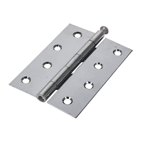 Pair of - TIMCO Butt Hinges Loose Pin (1840) Steel Polished Chrome - 100 x 71