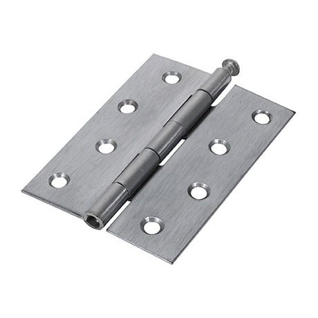 Pair of - TIMCO Butt Hinges Loose Pin (1840) Steel Satin Chrome - 100 x 71