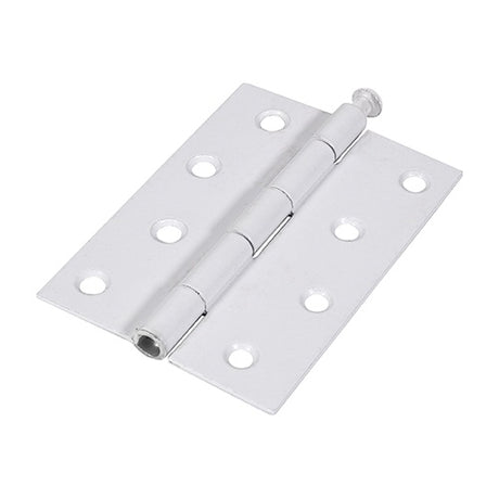 Pair of - TIMCO Butt Hinges Loose Pin (1840) Steel White - 100 x 71