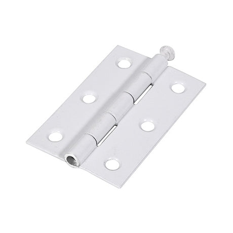 Pair of - TIMCO Butt Hinges Loose Pin (1840) Steel White - 75 x 50